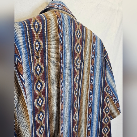 Wrangler vintage western Aztec striped short sleeve shirt - Picture 5 of 7